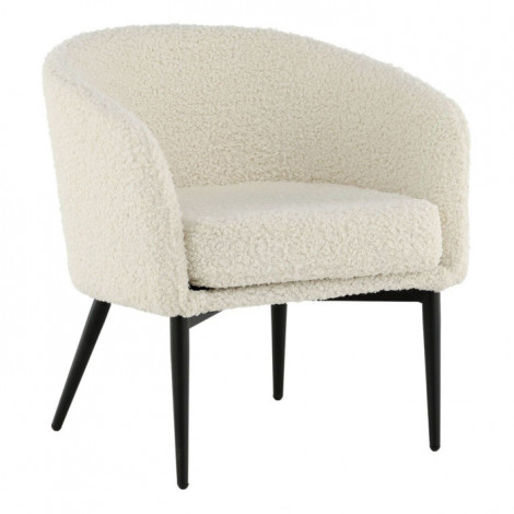Fauteuil Design Bouclette "Fluffy" 70cm Blanc|Fauteuil / Chauffeuse|Paris Prix