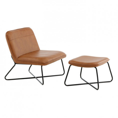 Fauteuil & Pouf Design "X-Lounge" 78cm Marron|Fauteuil / Chauffeuse|Paris Prix