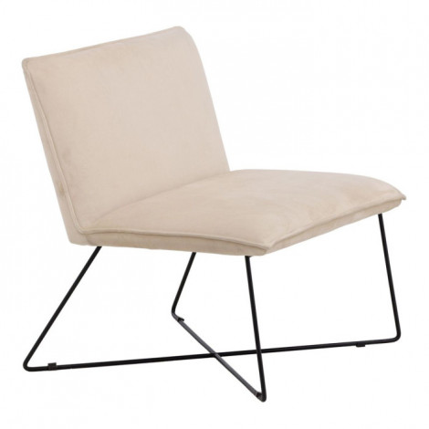 Fauteuil en Velours "X-Lounge" 82cm Beige|Fauteuil / Chauffeuse|Paris Prix