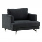 Fauteuil en Tissu "Sofia" 104cm Noir|Fauteuil / Chauffeuse|Paris Prix