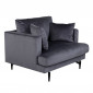 Fauteuil en Velours "Sofia" 104cm Gris Foncé|Fauteuil / Chauffeuse|Paris Prix