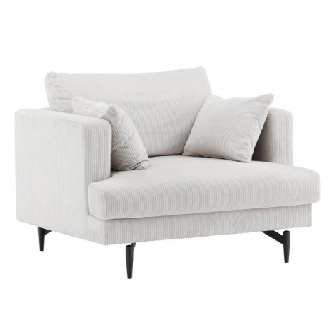 Fauteuil en Velours Côtelé "Sofia" 104cm Beige|Fauteuil / Chauffeuse|Paris Prix