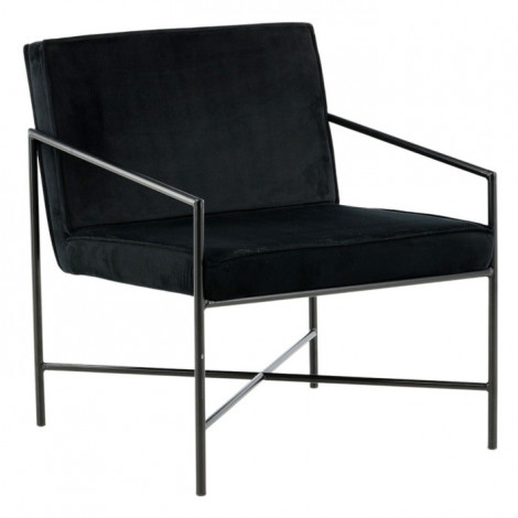 Fauteuil Design Velours "Rakel" 78cm Noir|Fauteuil / Chauffeuse|Paris Prix