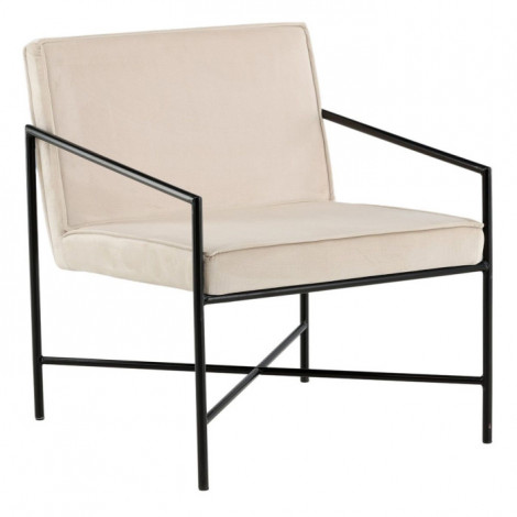 Fauteuil Design Velours "Rakel" 78cm Beige|Fauteuil / Chauffeuse|Paris Prix