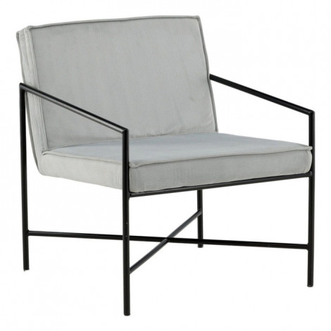Fauteuil Design Velours Côtelé "Rakel" 78cm Gris|Fauteuil / Chauffeuse|Paris Prix