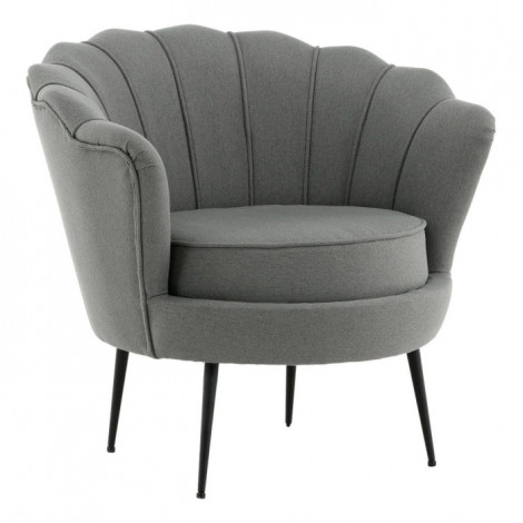Fauteuil Coquillage en Tissu "Calais" 83cm Gris|Fauteuil / Chauffeuse|Paris Prix