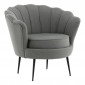 Fauteuil Coquillage en Tissu "Calais" 83cm Gris|Fauteuil / Chauffeuse|Paris Prix