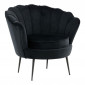Fauteuil Coquillage en Velours "Calais" 83cm Noir|Fauteuil / Chauffeuse|Paris Prix