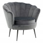 Fauteuil Coquillage en Velours "Calais" 83cm Gris Foncé|Fauteuil / Chauffeuse|Paris Prix