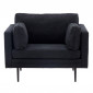 Fauteuil Design en Tissu "Boom" 110cm Noir|Fauteuil / Chauffeuse|Paris Prix