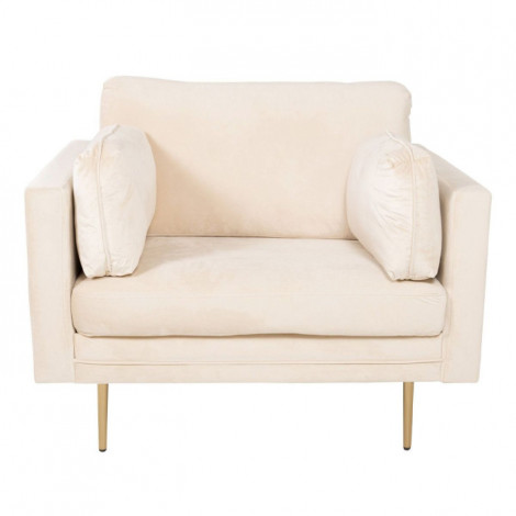Fauteuil Design en Velours "Boom" 110cm Crème|Fauteuil / Chauffeuse|Paris Prix