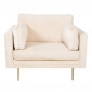 Fauteuil Design en Velours "Boom" 110cm Crème|Fauteuil / Chauffeuse|Paris Prix