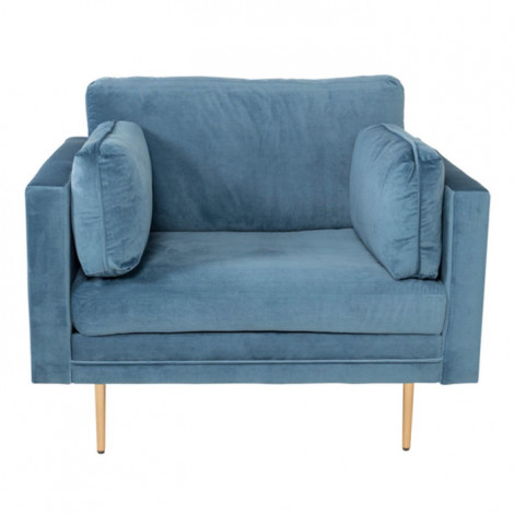 Fauteuil Design en Velours "Boom" 110cm Bleu|Fauteuil / Chauffeuse|Paris Prix