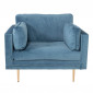 Fauteuil Design en Velours "Boom" 110cm Bleu|Fauteuil / Chauffeuse|Paris Prix
