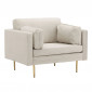 Fauteuil Design Velours Côtelé "Boom" 110cm Beige Clair|Fauteuil / Chauffeuse|Paris Prix
