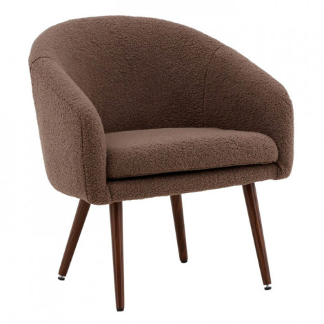 Fauteuil Design Bouclette "Wanda" 75cm Marron|Fauteuil / Chauffeuse|Paris Prix