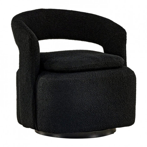 Fauteuil Design Bouclé "Laurel" 75cm Noir|Fauteuil / Chauffeuse|Paris Prix
