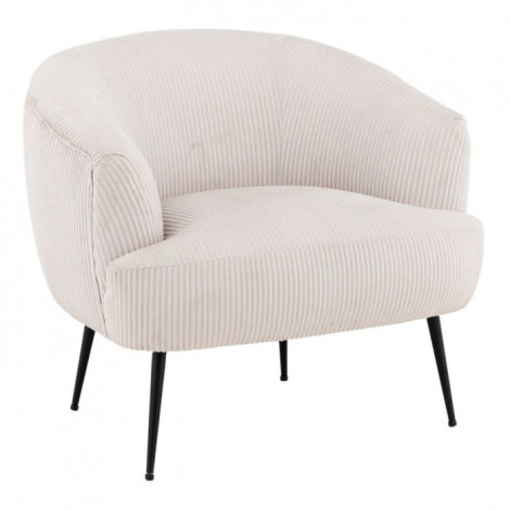 Fauteuil en Velours Côtelé "Derry" 79cm Beige|Fauteuil / Chauffeuse|Paris Prix