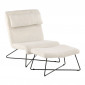 Fauteuil & Pouf Design Bouclé "Laconia" 88cm Blanc|Fauteuil / Chauffeuse|Paris Prix