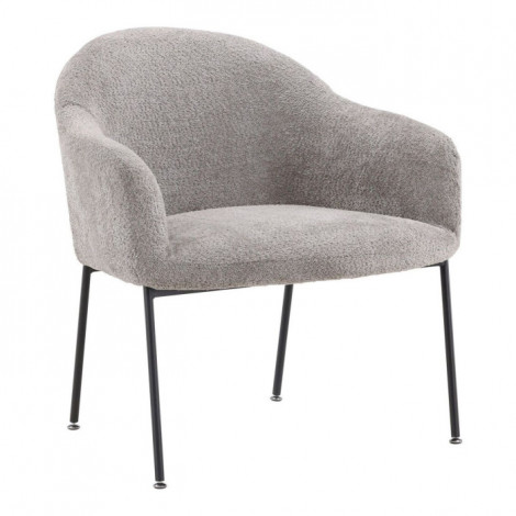 Fauteuil en Tissu Bouclé "Catania" 88cm Gris Clair|Fauteuil / Chauffeuse|Paris Prix