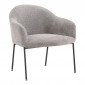 Fauteuil en Tissu Bouclé "Catania" 88cm Gris Clair|Fauteuil / Chauffeuse|Paris Prix