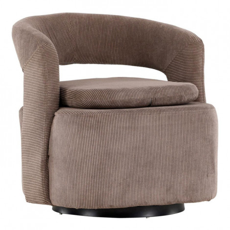Fauteuil Design en Tissu "Laurel" 75cm Marron|Fauteuil / Chauffeuse|Paris Prix