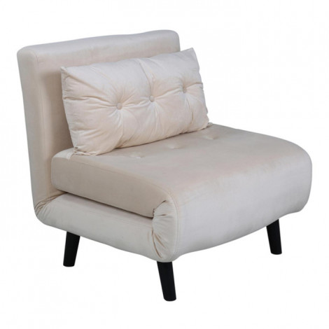 Fauteuil Convertible en Velours "Vicky" 70cm Beige Clair|Fauteuil / Chauffeuse|Paris Prix