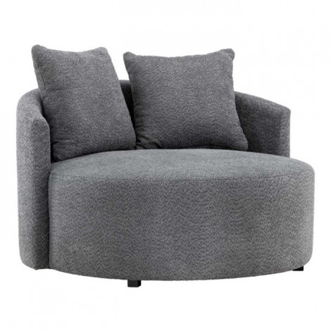 Fauteuil Rond Tissu Polaire "Kelso" 118cm Gris|Fauteuil / Chauffeuse|Paris Prix