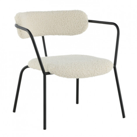 Fauteuil Design Bouclette "Duffy" 69cm Blanc Cassé|Fauteuil / Chauffeuse|Paris Prix