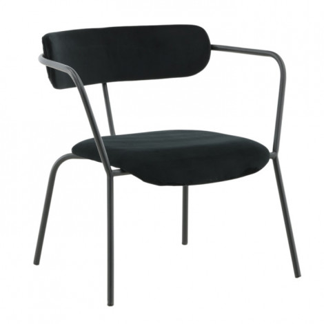 Fauteuil Design Velours "Duffy" 69cm Noir|Fauteuil / Chauffeuse|Paris Prix