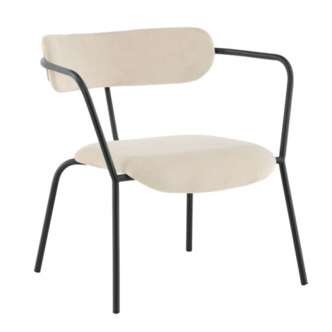 Fauteuil Design Velours "Duffy" 69cm Beige|Fauteuil / Chauffeuse|Paris Prix
