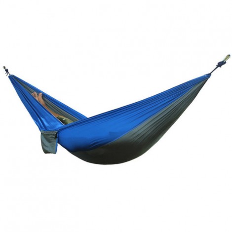 Hamac double en toile de parachute bleu et vert – Camping et jardin