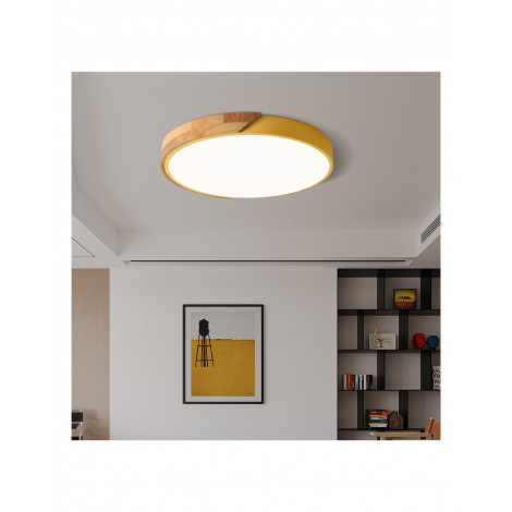 Plafonnier Led Rond Mince En Bois Moderne KL152|Plafonnier|Kiki Lighting