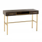 Console 2 Tiroirs en Bois "Janis" 120cm Marron & Or|Console|Paris Prix