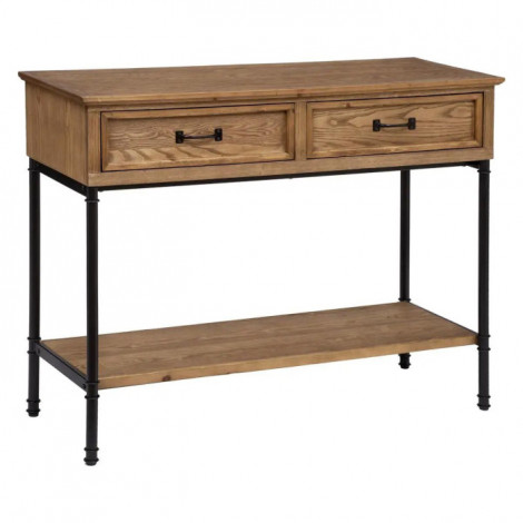Console 2 Tiroirs Design "Danik" 110cm Naturel|Console|Paris Prix