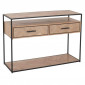 Console 2 Tiroirs "Miraza" 120cm Naturel & Noir|Console|Paris Prix