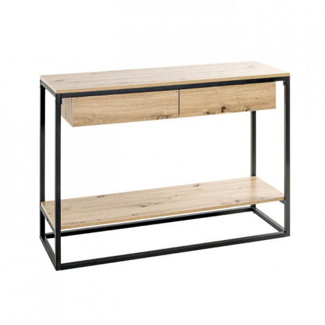 Console Design 2 Tiroirs "Miranda" 100cm Chêne & Noir|Console|Paris Prix