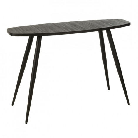 Console Ovale en Bois "Teck" 120cm Noir|Console|Paris Prix
