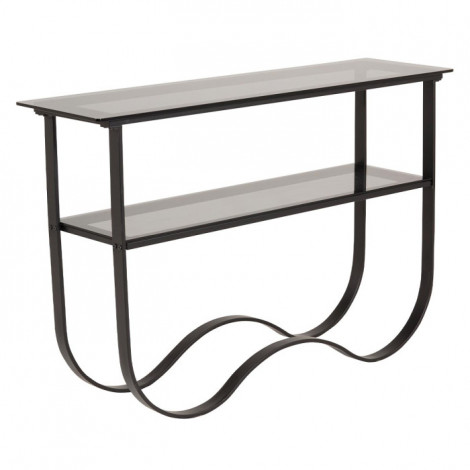 Console Design en Verre "Wavy" 117cm Noir|Console|Paris Prix