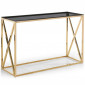 Console Design en Verre "Gladis" 120cm Or & Noir|Console|Paris Prix