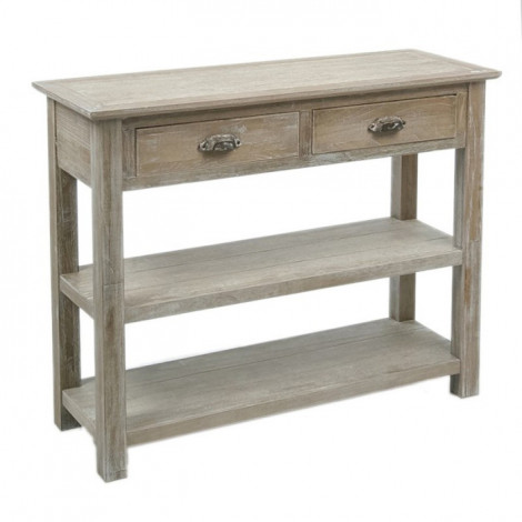 Console 2 Niveaux & 2 Tiroirs "Guillot" 100cm Gris|Console|Paris Prix