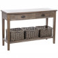 Console 2 Tiroirs & 3 Paniers "Catherine" 120cm Naturel|Console|Paris Prix
