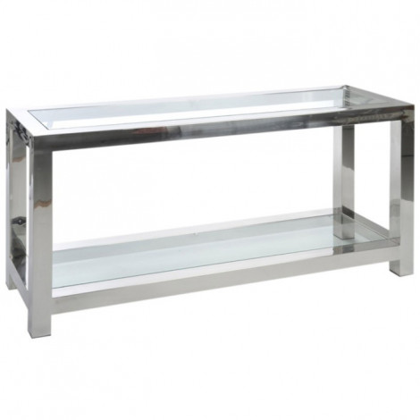 Console Design en Verre "Manhattan" 140cm Argent|Console|Paris Prix