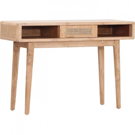 Console 1 Tiroir & 2 Niches en Teck "Archi" 110cm Naturel|Console|Paris Prix