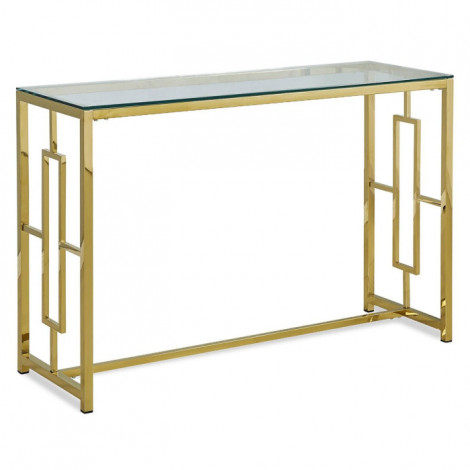 Console Design Verre Fumé "Pola" 120cm Or|Console|Paris Prix