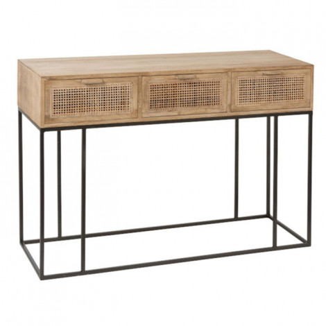 Console 3 Tiroirs en Bois "Bombay" 120cm Naturel|Console|Paris Prix