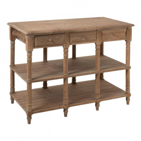 Console 6 Tiroirs en Bois "Bianca" 131cm Naturel|Console|Paris Prix