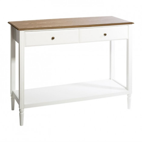 Console 2 Tiroirs en Bois "Solen" 110cm Blanc|Console|Paris Prix