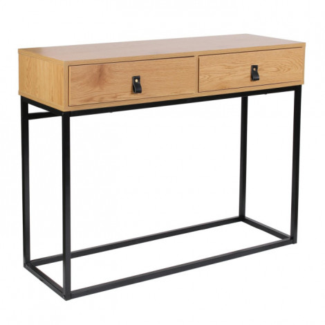 Console 2 Tiroirs Design "Abbott" 100cm Naturel|Console|Paris Prix