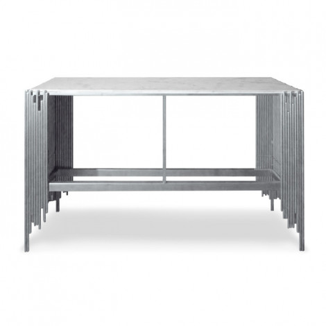 Console Design "Manala" 152cm Blanc & Argent|Console|Paris Prix